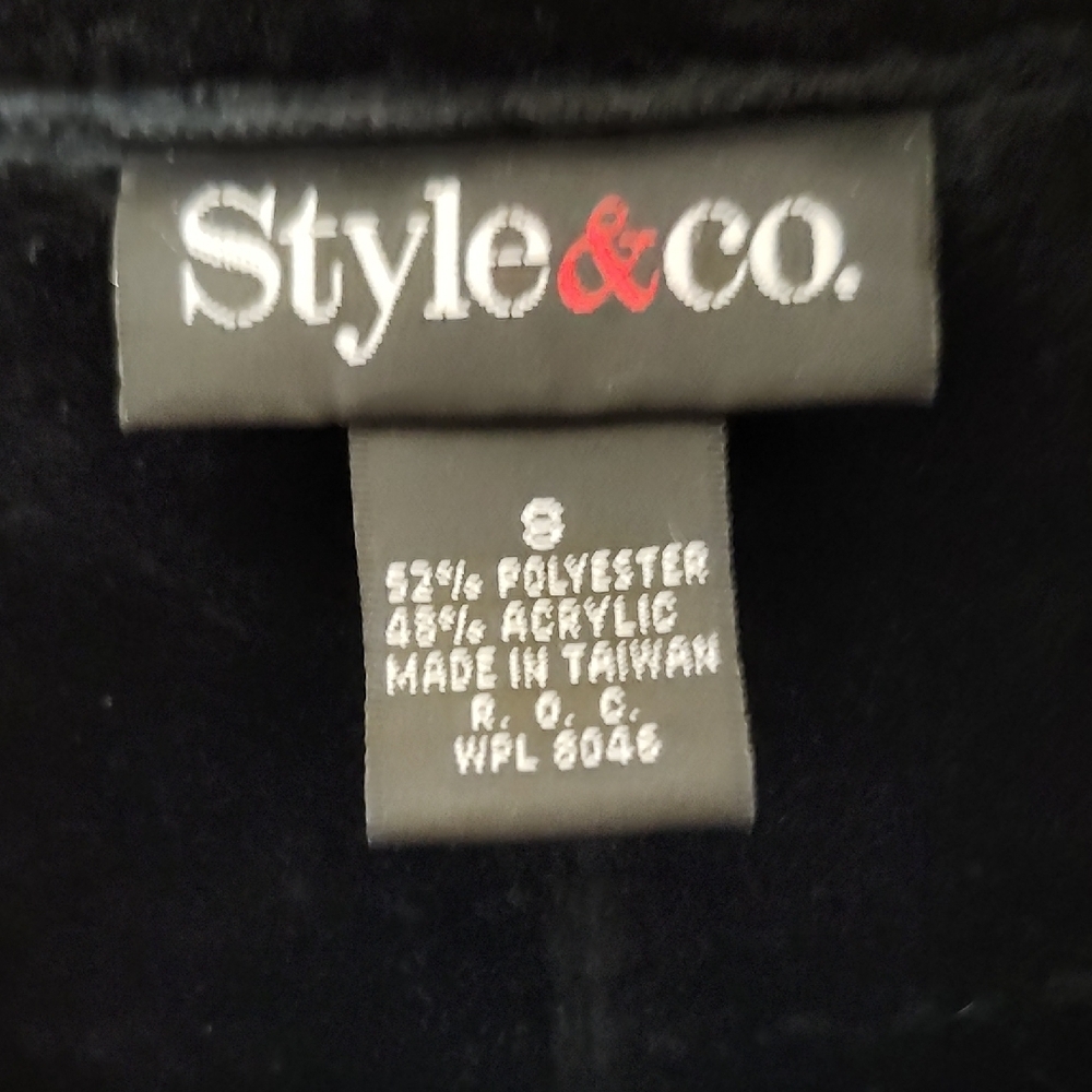 Style & Co Black Pea Coat with Notched Lapel - Picture 2 of 14